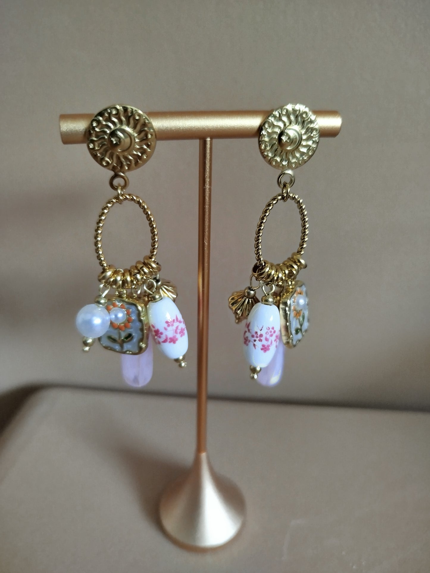 Boucles d'oreilles Valentine rose