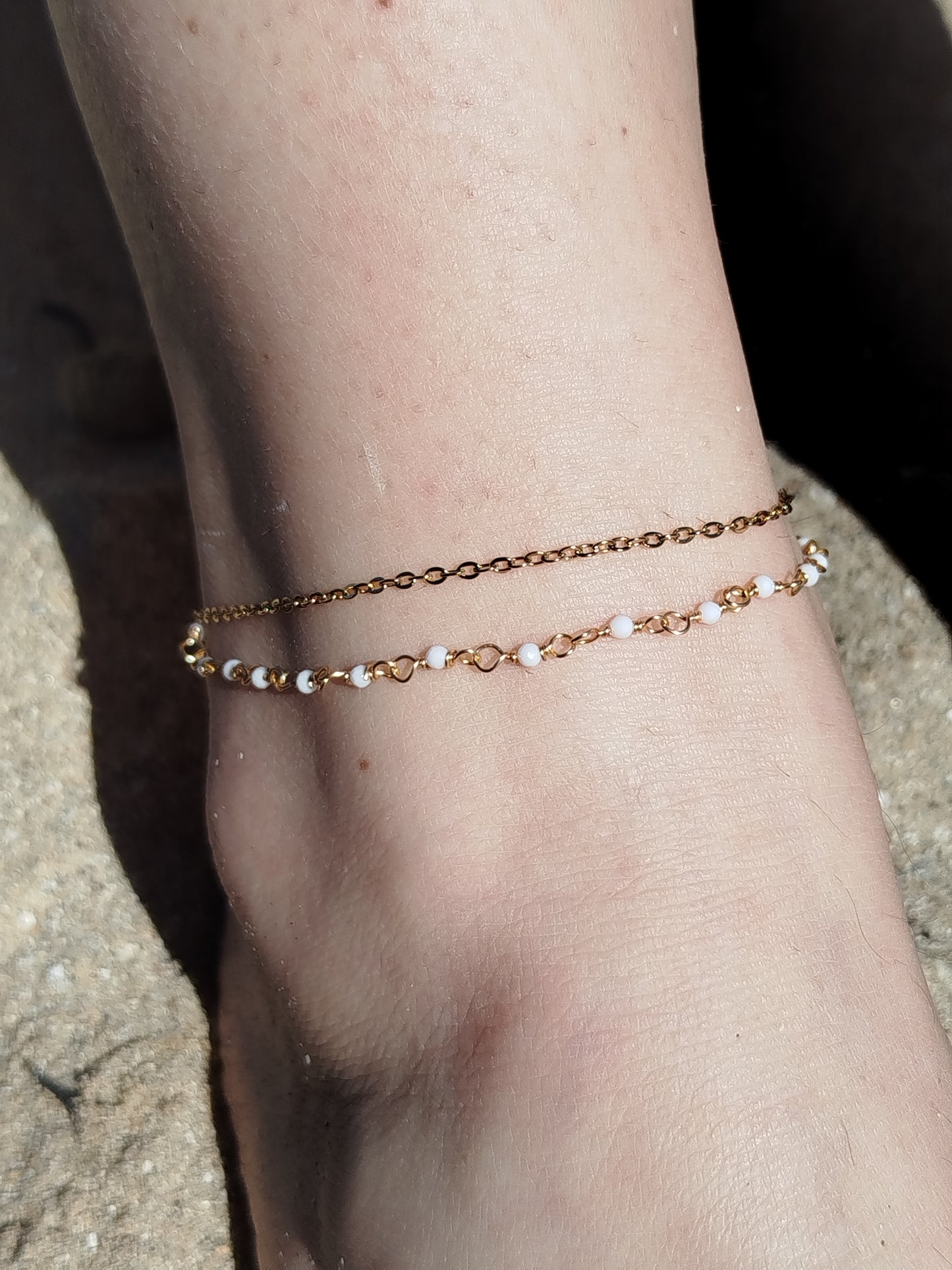 Bracelet de cheville Betty blanche