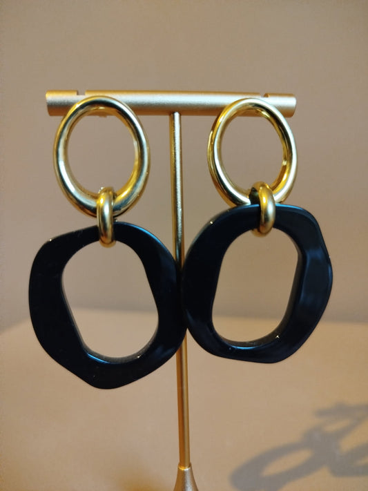 Boucles d'oreilles Lou noir