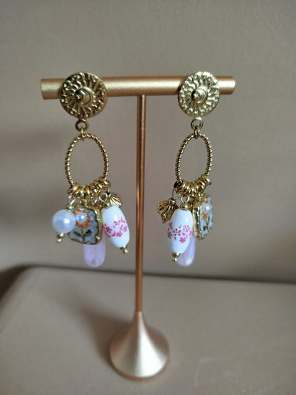 Boucles d'oreilles Valentine rose