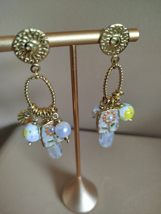 Boucles D'oreilles Valentine jaune