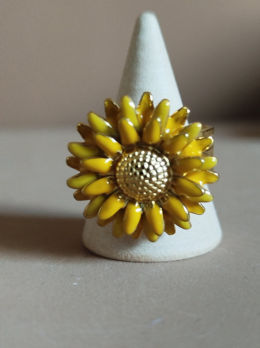 Bague Fleur jaune