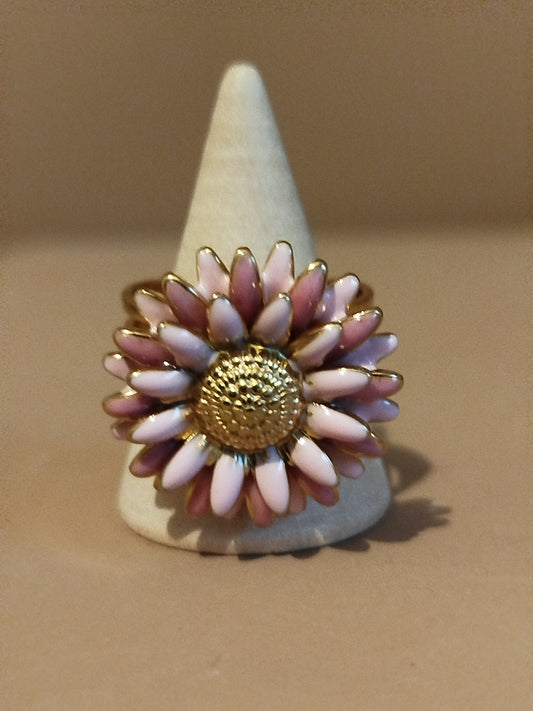 Bague Fleur rose