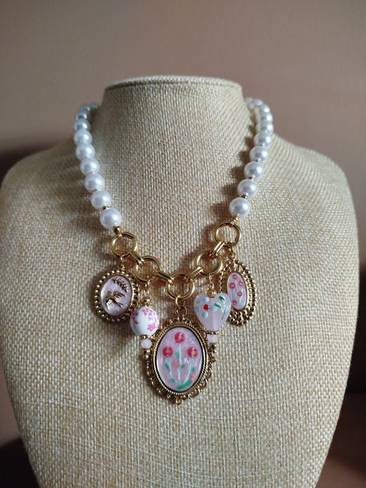 Collier Violette rose