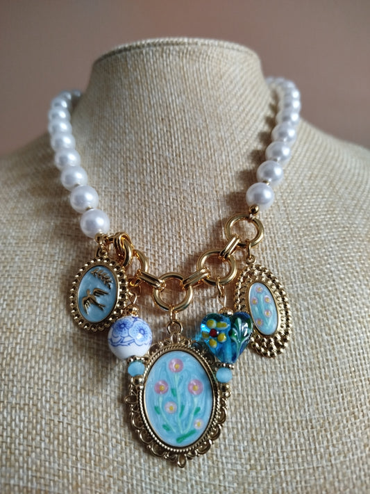 Collier Violette bleu