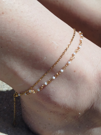 Bracelet de cheville Betty blanche