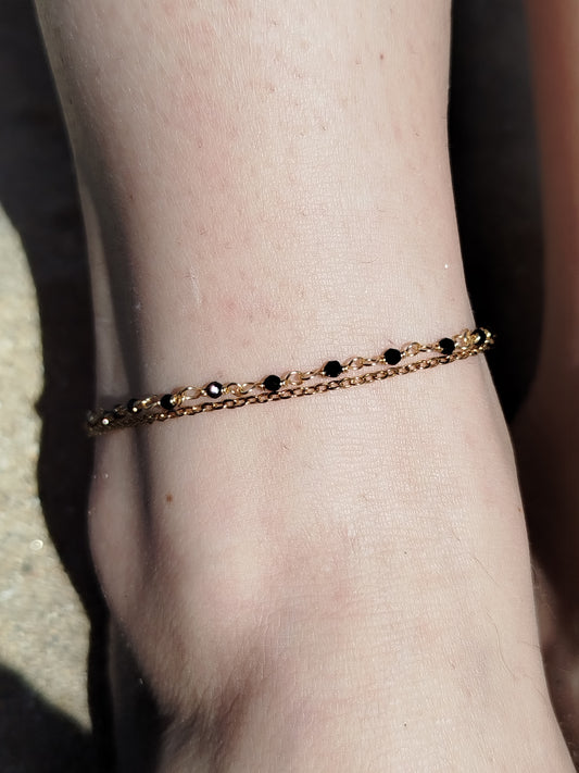 Bracelet de cheville Betty noir