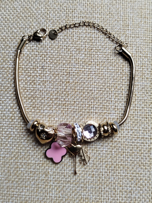 Bracelet Myosotis rose